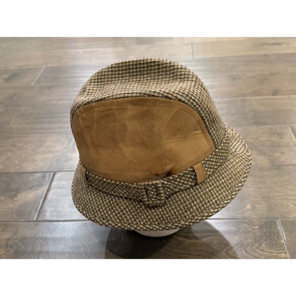 Vintage RESISTOL Mens Sherlock Suede Tweed Fedora Hat Size 7 1/8 Made In USA - Picture 4 of 10